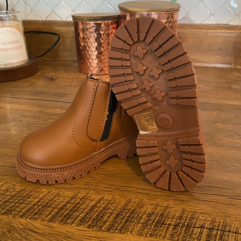 Toddler Girl Brown Boots- Brand New